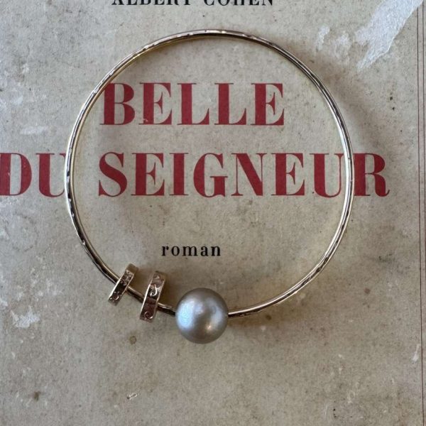 Jonc anneaux perle 3 | Maison Janines - Bijoux or à l’âme insulaire