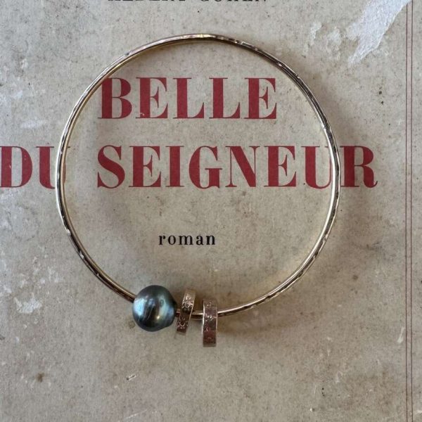 Jonc anneaux perle 5 | Maison Janines - Bijoux or à l’âme insulaire