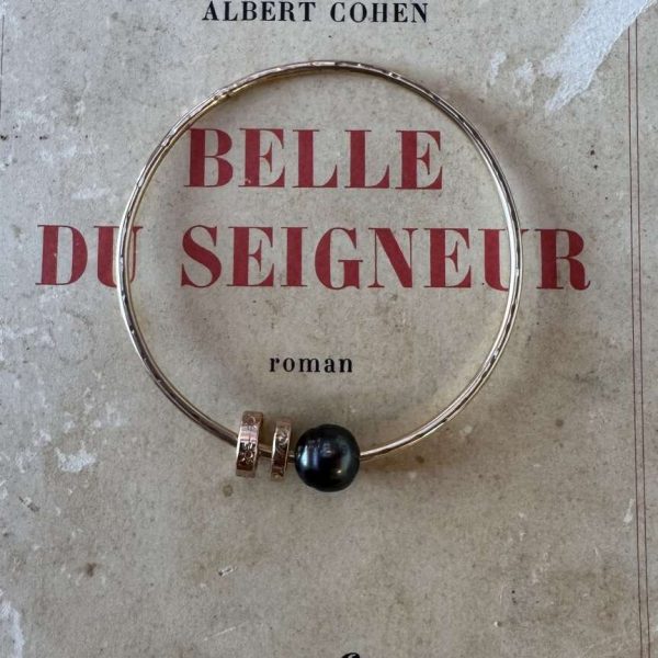 Jonc anneaux perle 2 | Maison Janines - Bijoux or à l’âme insulaire