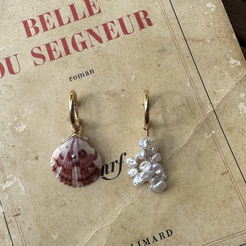 Boucles coquilles 04 | Maison Janines - Bijoux or à l’âme insulaire