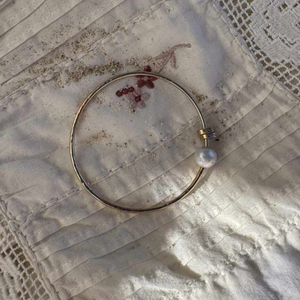 Jonc anneaux perle 1 | Maison Janines - Bijoux or à l’âme insulaire