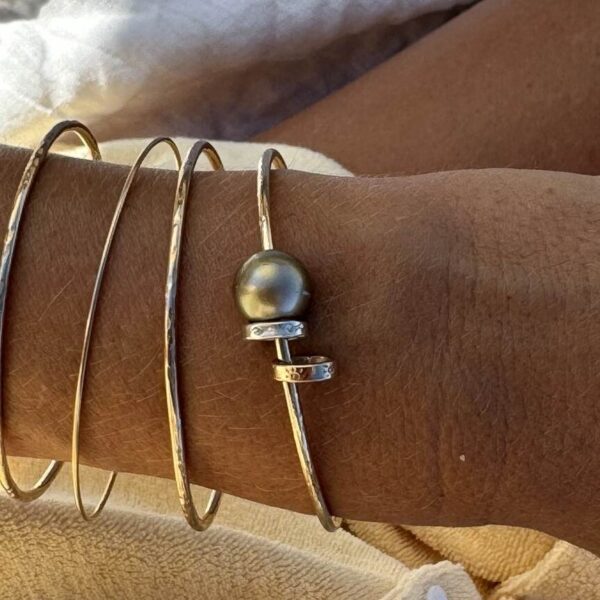 Jonc anneaux perle Ar 1 | Maison Janines - Bijoux à l’âme insulaire
