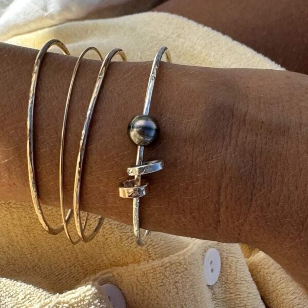 Jonc anneaux perle Ar 1 | Maison Janines - Bijoux à l’âme insulaire