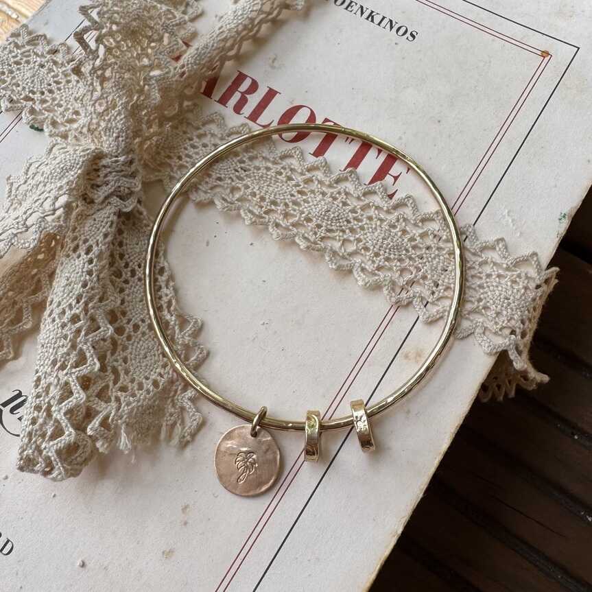 Jonc anneaux | Maison Janines - Bijoux or à l’âme insulaire