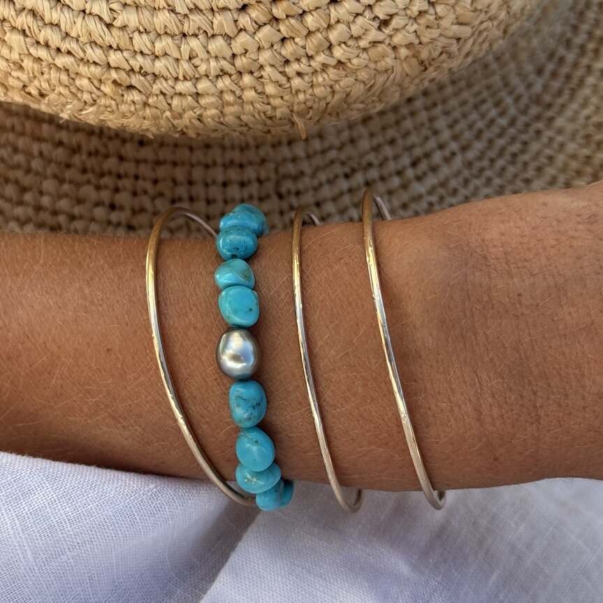 BRACELET PACIFICO TURQUOISES | Bijoux or à l’âme insulaire