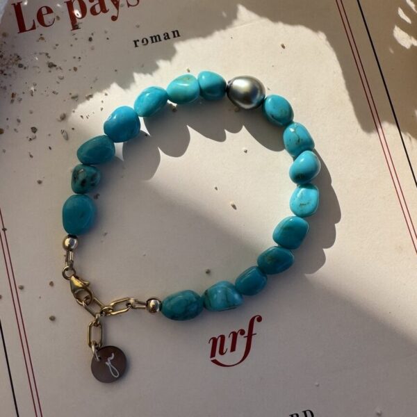 BRACELET PACIFICO TURQUOISES | Bijoux or à l’âme insulaire