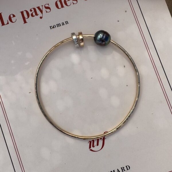 JONC OR 2 ANNEAUX PERLE 12 ( M )